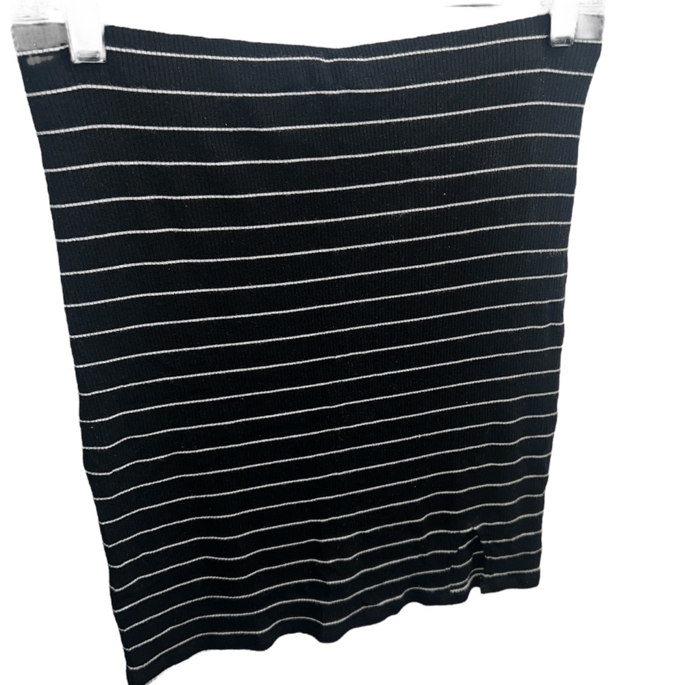 Seriously Soft Classic Black and White Striped Pencil Skirt Made in Vietnam